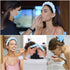 10Pcs Blue Spa Headband and Wrist Washbands Set, Skincare Headband Face Wash Headband Makeup Headband, Flower Hair Claw Clip and 6Pcs Slip Hair Ti...