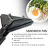 XL Sandwich Pan & Egg Skillet Set - Non-Stick Baking Sheets, Portable Griddles, Compact Sandwich Maker Press, Waffle Maker - Black Aluminum Alloy ...