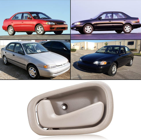 FAERSI 4Pcs Inside Interior Door Handle Front Rear Driver & Passenger Side Replacements for Toyota Corolla Prizm Manual Lock Beige/Tan 1998 1999 2...