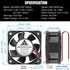 GDSTIME 60mm x 25mm 12V DC Waterproof IP67 Fan High Speed Dual Ball Bearing Small Brushless Cooling Fan for Solar Battery Box Server Ventilation...