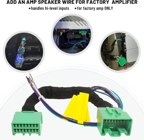 RED WOLF Add AMP Amplifier Subwoofer T Harness Wiring Speaker Connector Adapter Plug Compatible with 2014-2021 Chevy GMC Silverado Sierra Yukon Ad...