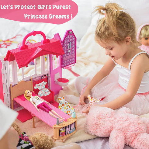 16 Pcs Doll Clothes and Accessories for Doll, 11.5 Inch Doll Outfit Collection Including 3 Short Skirts 2 Sequin Skirts 2 Sets 3 Tops 3 Pants 3 Fl...
