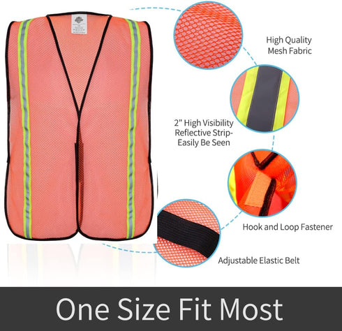High Visibility Reflective Safety Vest, Durable Mesh,High Visibility Reflective Strips, Fit for Men & Women, Work, Construction,Cycling, Surveyor...