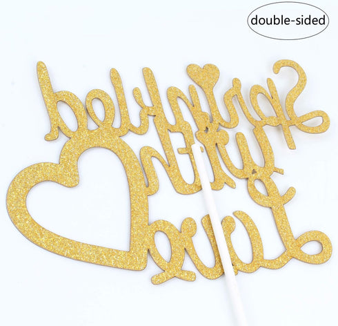 Sprinkled With Love Cake Topper for Welcome Baby, Hello World,Gender Reveal Baby Shower Party Decorations ? Double Sided Gold Glitter ?...