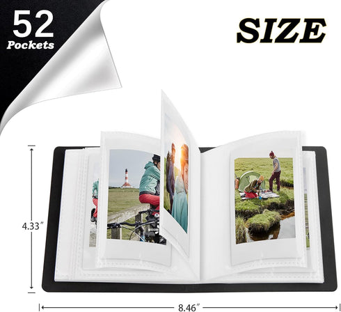 52 Pockets Mini Photo Album for Fujifilm Instax Mini Instant Film, Polaroid Snap, Z2300, SocialMatic Instant Cameras & Zip Instant Printer (Black,...