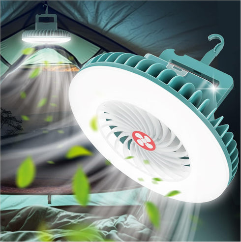 Camping Fans for Tents, Hiking Camping Gear Essentials, Battery Operated Fan for Camping, USB Rechargeable with Magnetic and Hook, ??-?? LED campi...