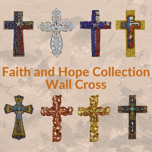 Comfy Hour Faith and Hope Collection Polyresin Wall Hanging Cross (Multi-Color)...