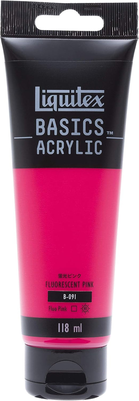 LIQUITEX Acrylic Paint Basics B-091, Fluorescent Pink, 4.0 fl oz (118 ml)...