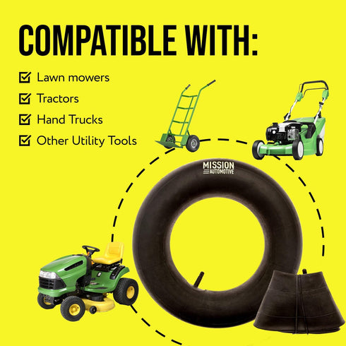 Mission Automotive 15x6.00-6 Inner Tube Replacement with TR-13 Valve Stem - 2 Pack - Suitable for Riding Lawn Mowers, Mowers, Go Karts, and Golf C...