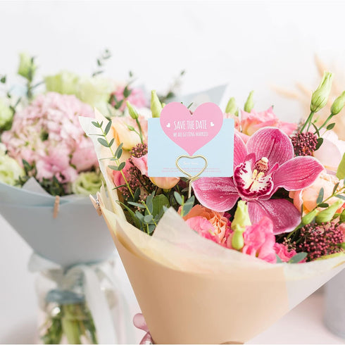 Sunnyray 30 Pieces Metal Wire Floral Picks Wire Place Card Holder Stand 13 Inch Table Name Number Picture Clips Menu Note Memo Holder for Wedding ...