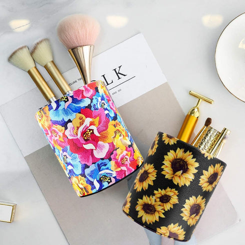 Flower Pencil Holder for Women, Floral Pen holder for desk cute, Desk Organizer for Pen...