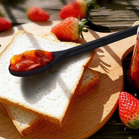 4 Pieces Silicone Spoon Heat-Resistant Non Stick Food Grade Kitchen Tools for Cooking, Baking, Stirring, Serving, Scraping, Mixing Spoons for Dish...