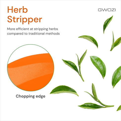 Herb Stripper Tool - Herb Leaf Stripper with 8 Holes - Kitchen Herb Stripping Tool - Plastic Greens Stripper for Kale, Cilantro, Thyme, Chard, Bas...