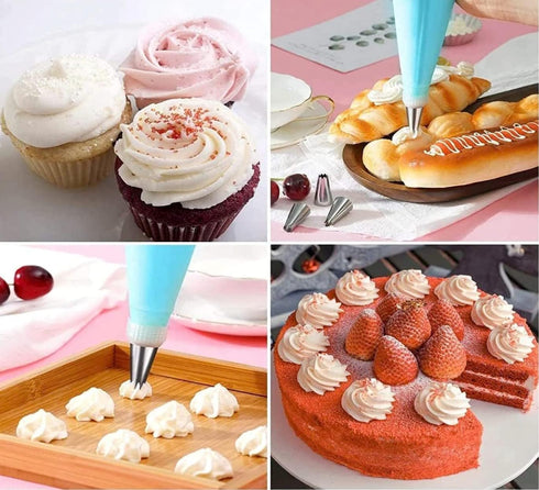 Piping Bags and Tips Set for Beginners, Cake Decorating Supplies Kit for Baking with Pastry Bags and Tips, Icing Tips, Couplers,Silicone Ties...