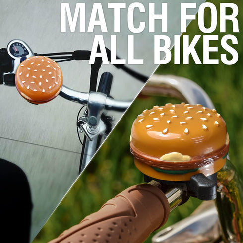MARQUE Hamburger Bike Bell – Bicycle Bell for Most Bikes, Also Fit Balance Bike and Scooter, Must Have Cycling Accessory...
