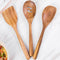 Thick Handle Wooden Spoon Utensils, Set of 3, Wooden Corner Spoons for Cooking, Acacia Wood Slotted Spoons Kitchen ScraperSpatula Safe for Nonstic...