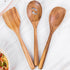 Thick Handle Wooden Spoon Utensils, Set of 3, Wooden Corner Spoons for Cooking, Acacia Wood Slotted Spoons Kitchen ScraperSpatula Safe for Nonstic...