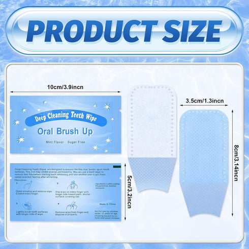 300 Pcs Disposable Finger Brush Teeth Wipes Bulk Finger Toothbrush Textured Surface Deep Teeth Cleaning Finger Wipes Oral Wipes for Adults Teeth M...