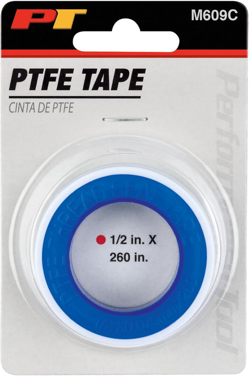 Performance Tool M609C 1/2-Inch x 260-Inch PTFE Thread Seal Tape - Prevents Leaks in Plumbing and Air Lines, Ideal for a Wide Range of Application...