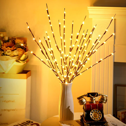 KXCOFTXI 3 Pack Twig Lights, Prelit Branches, USB Plug in Branches Lights with 60 LED Bulbs, Romantic Decorative Iights for Vase, Lighted Tree Bra...