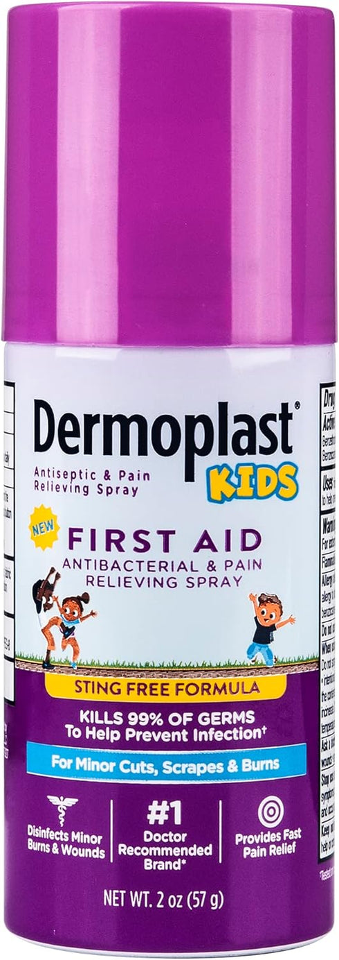 Dermoplast Kids Sting-Free First Aid Spray, Antiseptic & Analgesic Spray for Minor Cuts, Scrapes and Burns, 2 Ounce...