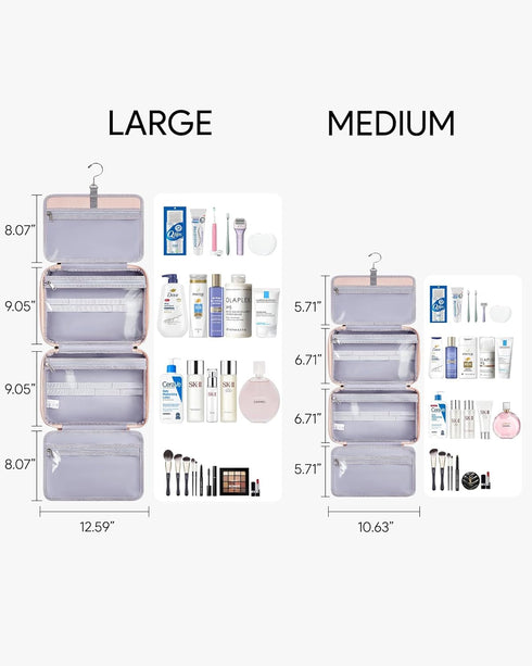 OlarHike Travel Toiletry Hanging Bag Waterproof Bags, Makeup bag, Toiletries, Jewelry, Travel Essentials 3 in 1 Packing Organizers, Cosmetic Trave...