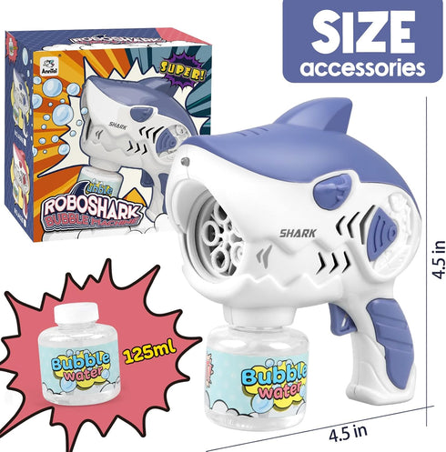Dolanus Bubble Gun, Shark Bubbles Machine Blaster Gun for Kids with Bubble Solution, Toys for 3+ Year Old Boys, Gifts for 3 4 5 6 7 8 Year Old Boy...