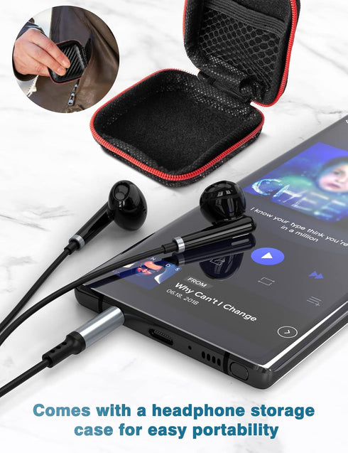 ACAGET 3.5mm Headphones Wired Earbuds for Samsung Galaxy A23 A14 A15 A03s S10 S9, Noise Canceling Semi in-Ear Headset 3.5mm Jack Stereo Earphones ...