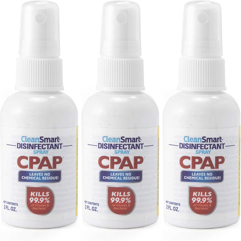 CleanSmart CPAP Disinfectant Spray To Go, Kills 99.9% of Bacteria and Viruses on CPAP Equipment, No Residue, 2 oz (Pack of 3)...
