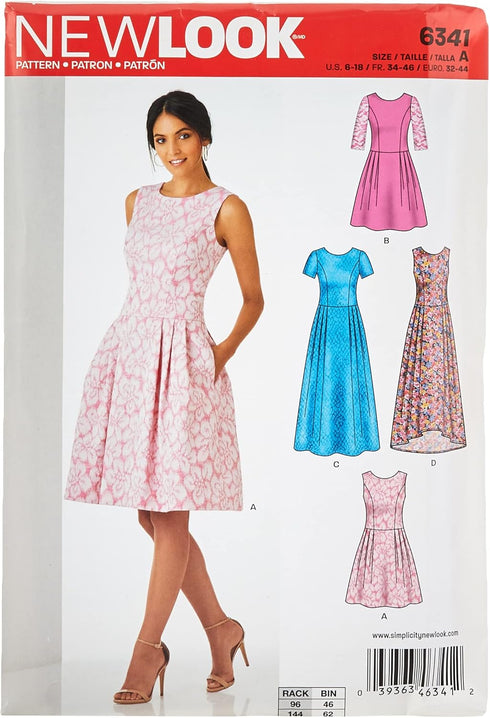 Simplicity New Look Patterns UN6341A Misses' Dress, A (6-8-10-12-14-16-18)...