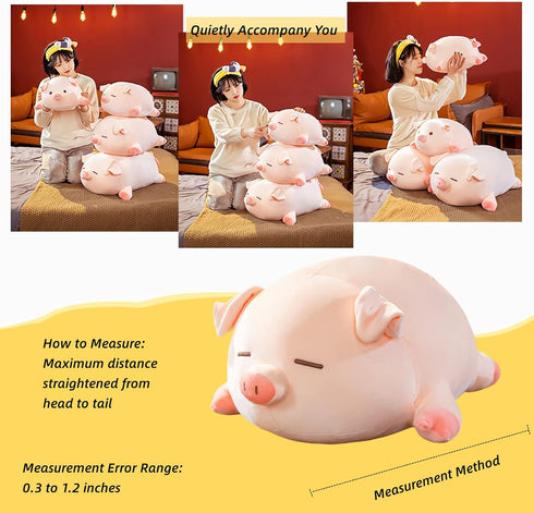 Cute Kawaii Pig Plush Pillows Stuffed Animal Hugging Pillow, Soft Pig Stuffed Cuddle Plush Toys, Birthday Gifts for Girls Girlfriend… (Squint, 15....