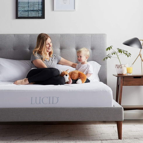 LUCID Premium Hypoallergenic 100% Waterproof Mattress Protector - Universal Fit, Cotton Terry Top, Full...