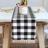 ShinyBeauty Buffalo Plaid Table Runner Black and White 13''x72'' Buffalo Check Table Runner Tassel Runner Checkered Table Cover Classic Gingham Ta...