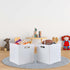 4-Pack Collapsible Plastic Storage Cube Bins, White Foldable Cube Storage Bins...