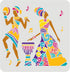 FINGERINSPIRE African Tribe Stencil Template 11.8x11.8 inch, Reusable Plastic Stencils Men Women Dancers Ethnic Tribal Stencils, Square Painting T...