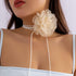 Salircon Big Rose Flower Choker Necklaces for Women Y2K Yarn Floral Velvet Choker Neckband Accessories for Dress...