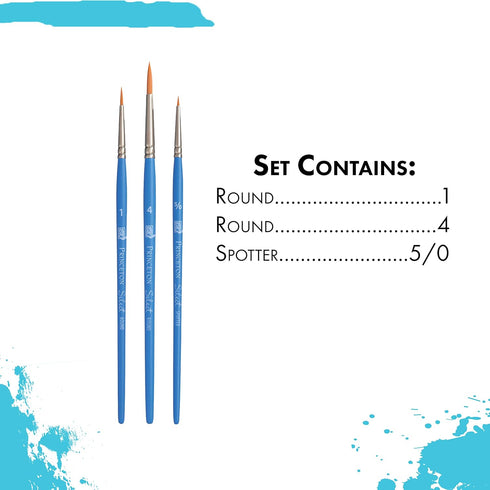 Princeton Select Artiste Paintbrush, 1-3 Brush Set, Blue...