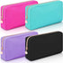 Hushee 4 Pcs Nylon Makeup Bag Christmas Gifts Preppy Zipper Pouch Nylon Toiletry Bag Waterproof Storage Bag for Women Girls Organizer (Black, Fuch...