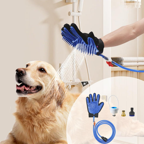 All-in-One Dog Grooming Bath Tool: Shower Scrubber, Dog Washing Gloves, Perfect for Cat and Dog Grooming, Pet Store Essential, Brush Glove & Hose ...