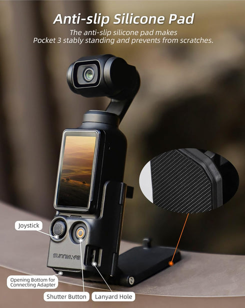 Magnetic Camera Desktop Base Stand Holder Compatible with DJI OSMO Pocket 3, Multifuctional Magnetic Bracket Mount Expansion Adapter Magnet Steeri...