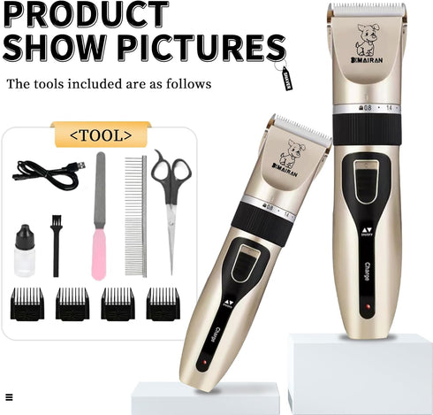 MAIRAN Dogs Pet Shaver Low Noise USB Charging Cordless Dog Grooming Kit Electric Pet Hair Trimmer Pet Hair Trimmer Large Medium and Small Dog and ...