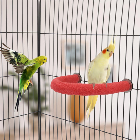 Bird Perches Parrot Cage Perch Rough Surface Perch Stand for Parakeets Budgies Cockatiels Conures Lovebirds (Small (Red)...