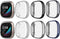8 Pack Case Compatible with Fitbit Versa 3 / Sense Screen Protector, Ultra Slim TPU Plated Cover Anti-Scratch Shockproof All Around Bumper Shell A...