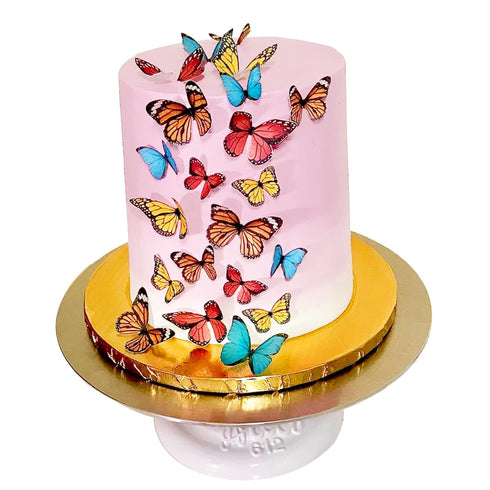 34pcs Pre-Cut Edible Butterflies Wafer Paper,Easter Wedding Cake Cupcake...