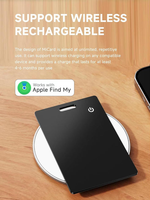 Fumei Wirleless Rechargable Card Locator Bluetooth Tracker Slim Wallet Finder Compatible with Apple Find My (1)...