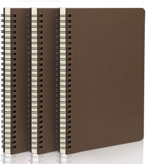 EUSOAR Spiral Ruled Notebook, A5 3packs 5.5"X8.3" 120 Pages Lined Travel Writing Notebooks Journal, Memo Notepad Sketchbook, Office Business Subje...