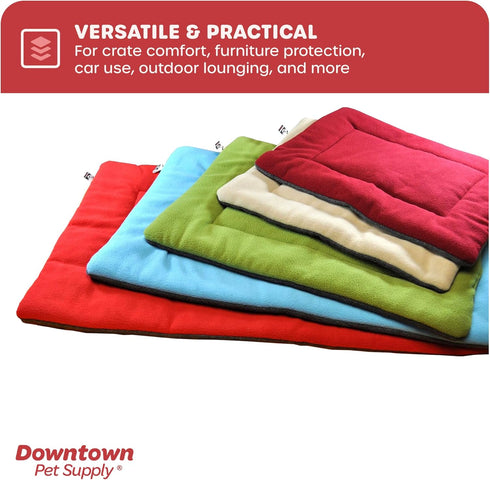 Downtown Pet Supply - Dog Crate Mat - Comfort Dog Bed or Cat Bed - Soft Fleece Nap Mat - Easy Maintenance, Machine Washable Dog Bed - Tan - 29 in ...