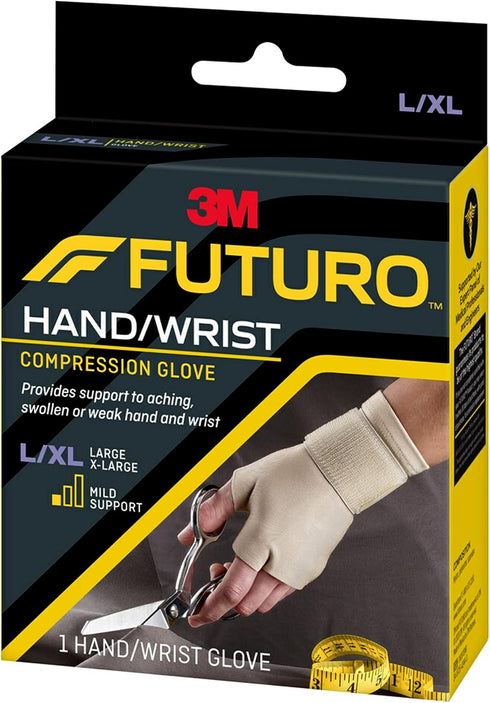 FUTURO Compression Glove, Provides Mild Support to Aching, Weak Hands and Wrists, L/XL...
