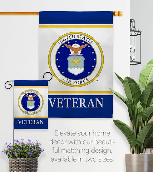 Air Veteran Armed Forces USAF United State American Military Retire Official House Decoration Banner Small Yard Gift Double-Sided, Garden Flag 13"...
