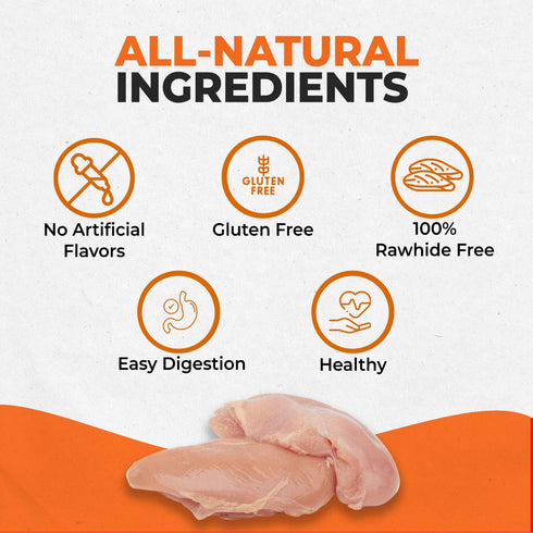 Canine Naturals Chicken Recipe Chew - Rawhide Free Dog Treats - Made from USA Raised Chicken - All-Natural and Easily Digestible - 2 Pack of 9 Inc...